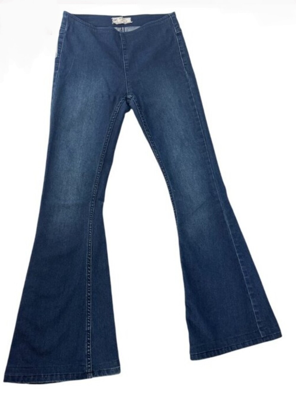 Free People Penny Pull-On Flare Jeans Womens 25 Dark Wash Stretch Boho Y2K